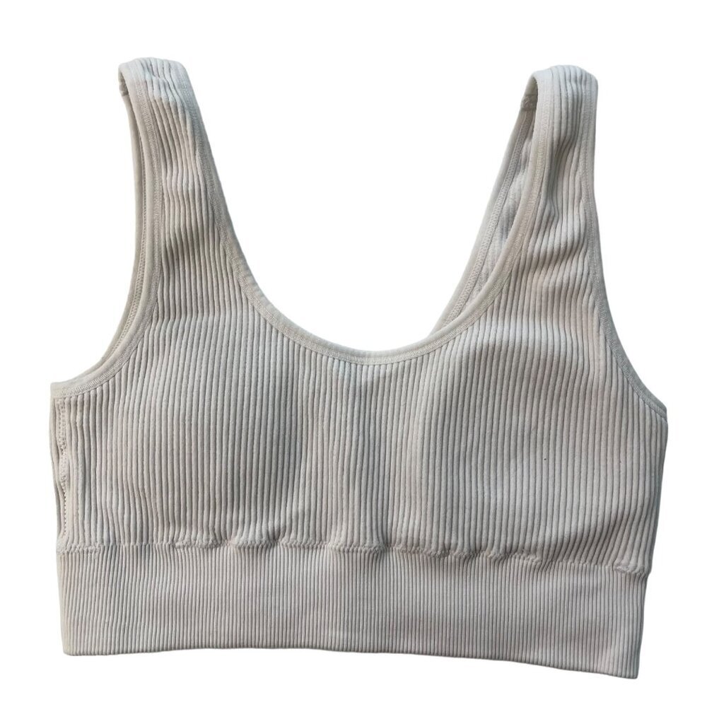 Aerie Offline Ribbed Seamless Bra Women's XS White Padded Wireless